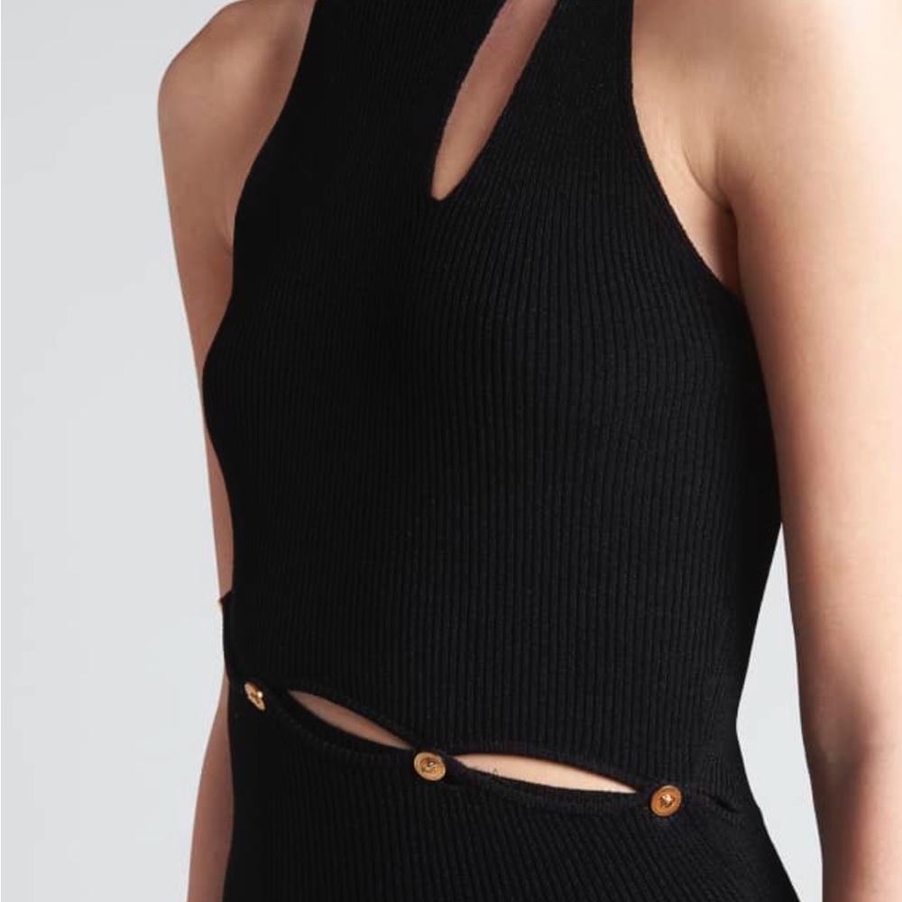 Versace Black Bodycon Dress with Gold Accents EU42 🎉host pick🎉